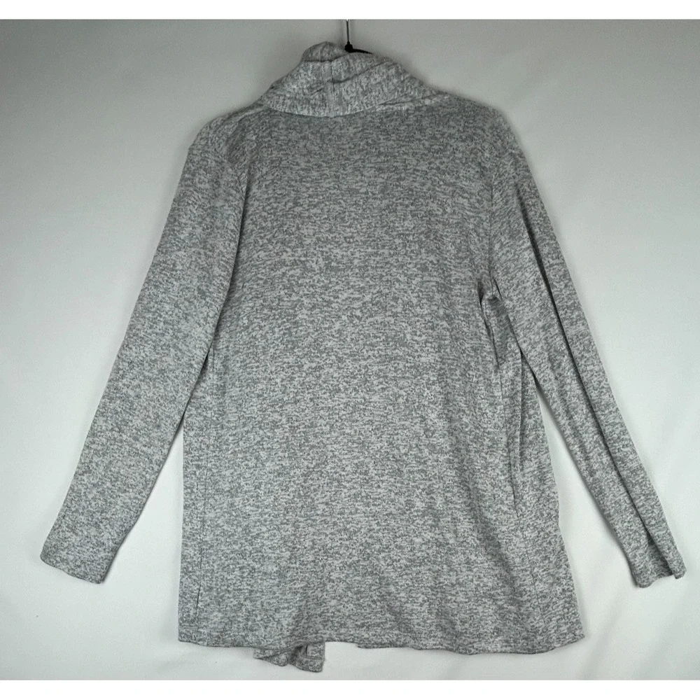 Athleta Wrap Cardigan Sweater Womens Heather Gray Yoga Open Front Pockets Sz: S